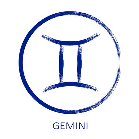 Zodiac sign Gemini isolated on white background. Design element for flyers or etc.のイラスト素材