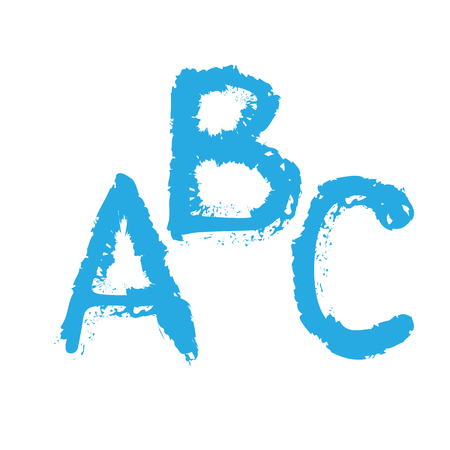 Hand drawn abs letters composition. Handwritten vector elements isolated on white background. Trendy design elements.のイラスト素材