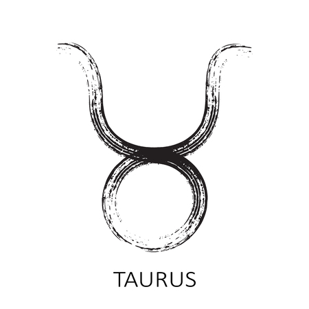 Zodiac sign Taurus isolated on white background. Design element for horoscope and astrological forecast.のイラスト素材