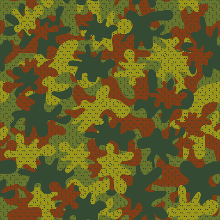 Trendy fashion camouflage seamless pattern. Classic clothing style masking camo repeat print. Design element for fabric or wallpaper.のイラスト素材