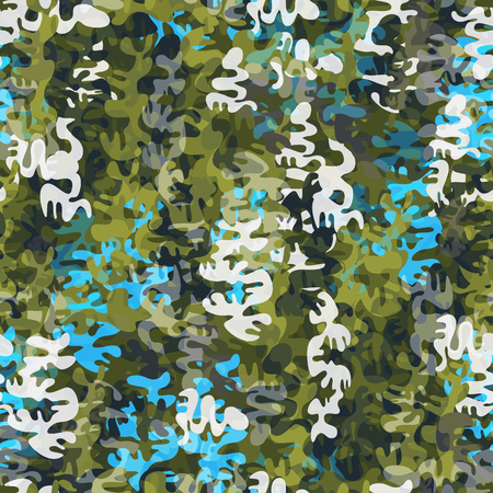 Trendy fashion camouflage seamless pattern. Classic clothing style masking camo repeat print. Design element for fabric or wallpaper.のイラスト素材