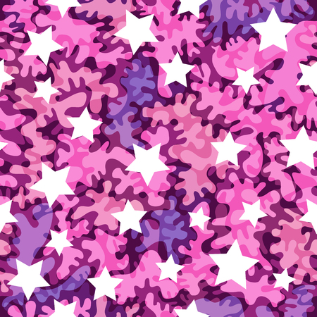 Trendy fashion camouflage seamless pattern. Clothing female style camo repeat print. Design element for fabric or wallpaper.のイラスト素材