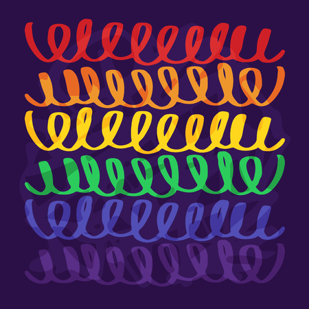 Rainbow flag. Gay pride symbol. LGBT community symbol. Design element for banner or leaflet.のイラスト素材