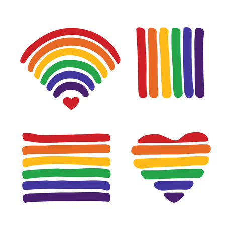 Gay symbols set. Gay pride symbol. LGBT community symbol. Design element for fabric, wallpaper or gift wrap.のイラスト素材