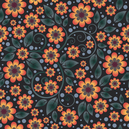 Floral seamless pattern. Romantic vector illustration. Design element for fabric, gift wrap, wallpaper or covers.のイラスト素材