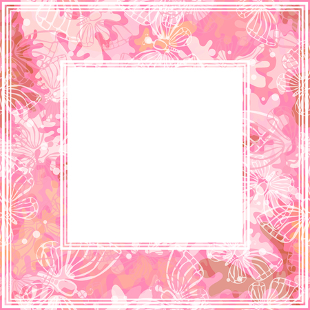 Border with trendy fashion camouflage pattern. Design element for photo frames or home decor.のイラスト素材