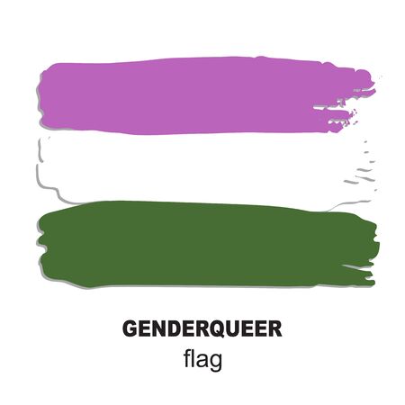Genderqueer pride flag isolated on white background. Gay pride symbol. Design element for banner, poster or leaflet. Grunge style.のイラスト素材