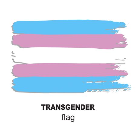 Transgender pride flag isolated on white background. Gay pride symbol. Design element for banner, poster or leaflet. Grunge style.のイラスト素材