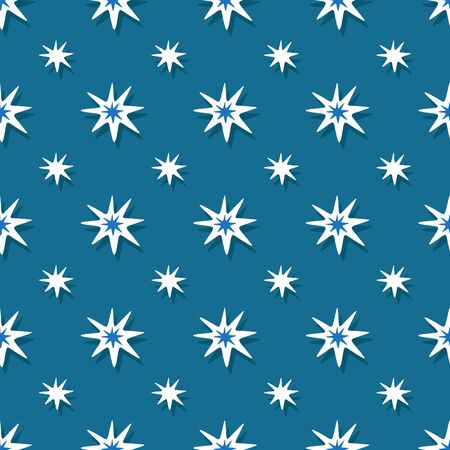 Seamless pattern with snowflakes. Flat design.  Holiday New Year or Christmas vector illustration. Design element for banner, wallpaper, wrapping paper or fabric.のイラスト素材