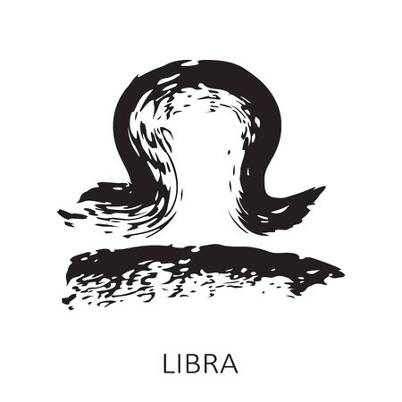 Zodiac sign Libra isolated on white background. Zodiac constellation. Design element for horoscope and astrological forecast. Vector illustration.のイラスト素材