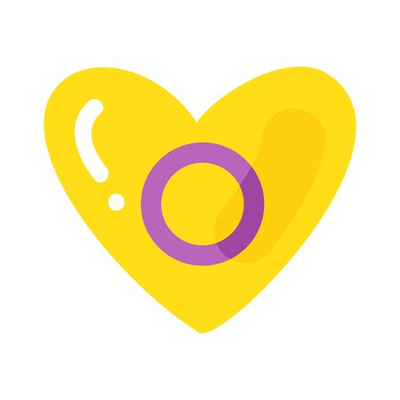 Intersexual heart isolated on white background. LGBT pride symbol. Design element for banner, poster or leaflet.のイラスト素材