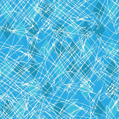 Abstract blue grunge seamless pattern. Vector illustration. Design element for banner, wallpaper, fabric or wrapping paper.のイラスト素材