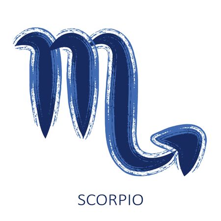 Zodiac sign Scorpio isolated on white background. Zodiac constellation. Floral pattern. Design element for horoscope and astrological forecast.のイラスト素材