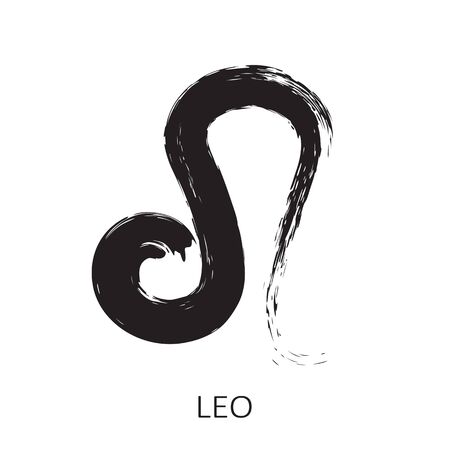 Zodiac sign Leo isolated on whiteのイラスト素材