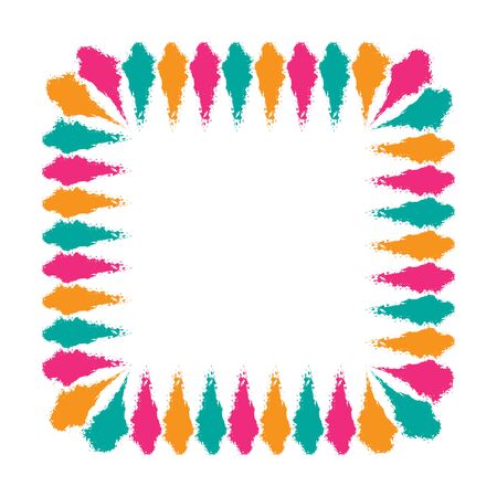 Bright abstract border with colorful strips. Template for photo frame, greeting card, leaflet, booklet. Vector illustration.のイラスト素材