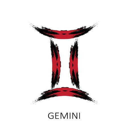 Zodiac sign Gemini isolated on whiteのイラスト素材