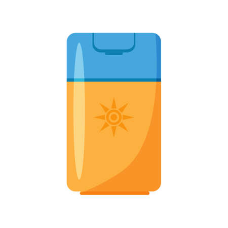 Sunscreen cream isolated on white background.のイラスト素材