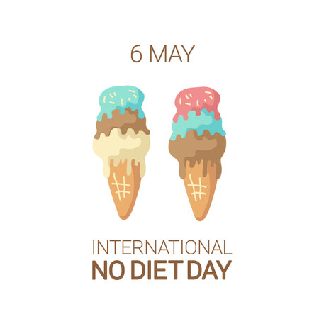 International Diet Day concept. Vector illustration. Ice cream set. Design element for leaflet, poster, sticker, banner.のイラスト素材