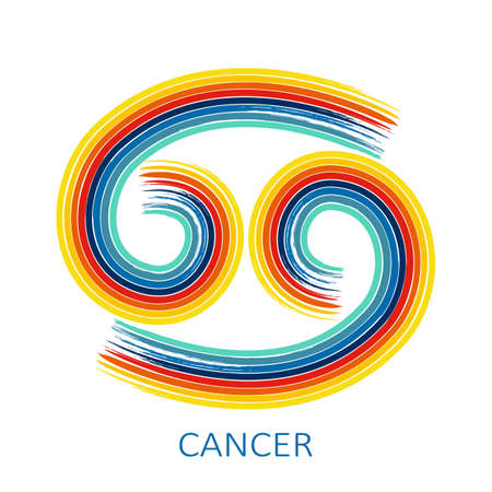 Zodiac sign Cancer isolated on whiteのイラスト素材