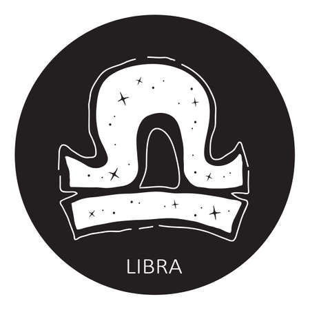 Zodiac sign Libra isolated on white background. Zodiac constellation. Design element for horoscope and astrological forecast. Vector illustration.のイラスト素材