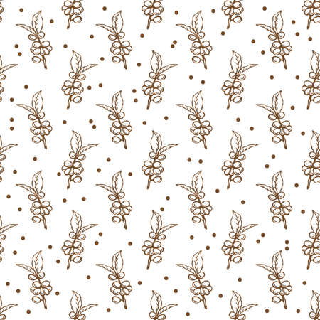 Pattern with the coffee branch.のイラスト素材