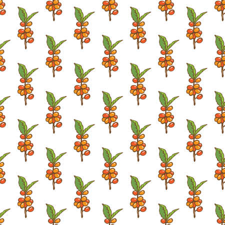 Pattern with the coffee branch.のイラスト素材