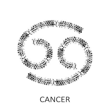 Zodiac sign Cancer isolated on white background. Zodiac constellation. Design element for horoscope and astrological forecast. Vector illustration.のイラスト素材