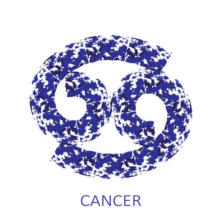 Zodiac sign Cancer isolated on white background. Zodiac constellation. Design element for horoscope and astrological forecast. Vector illustration.のイラスト素材