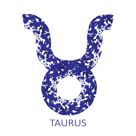 Zodiac sign Taurus isolated on white background. Zodiac constellation. Design element for horoscope and astrological forecast. Vector illustration.のイラスト素材