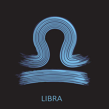 Zodiac sign Libra isolated on black background. Zodiac constellation. Design element for horoscope...