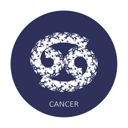 Zodiac sign Cancer isolated on dark blue background. Zodiac constellation. Design element for...