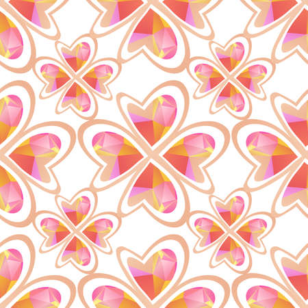 Seamless pattern with Valentines hearts. Vector illustration. Design element for fabric, wallpaper, wrapping paper, banner.のイラスト素材