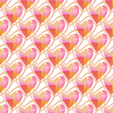 Seamless pattern with Valentines hearts. Vector illustration. Design element for fabric, wallpaper,...