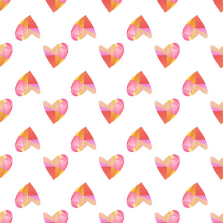 Seamless pattern with Valentines hearts. Vector illustration. Design element for fabric, wallpaper, wrapping paper, banner.のイラスト素材
