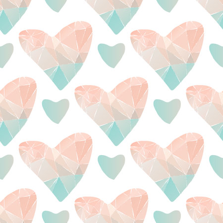 Seamless pattern with Valentines hearts. Vector illustration. Design element for fabric, wallpaper, wrapping paper, banner.のイラスト素材
