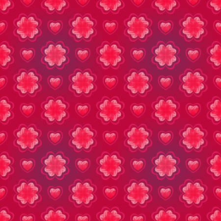 Seamless pattern with Valentines hearts. Vector illustration. Design element for fabric, wallpaper, wrapping paper, banner.のイラスト素材
