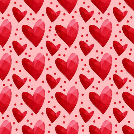 Seamless pattern with Valentines hearts. Vector illustration. Design element for fabric, wallpaper, wrapping paper, banner.のイラスト素材