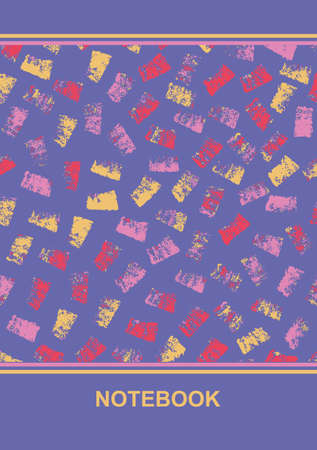 Abstract colorful notebook or book cover design. hand drawn texture. vector illustration.のイラスト素材