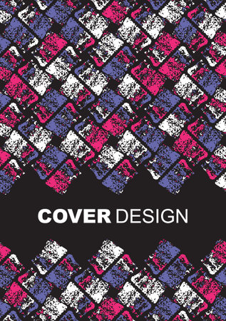 Abstract colorful notebook or book cover design. hand drawn texture. vector illustration.のイラスト素材
