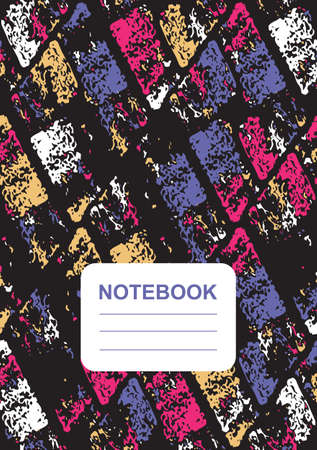 Abstract colorful notebook or book cover design. hand drawn texture. vector illustration.のイラスト素材