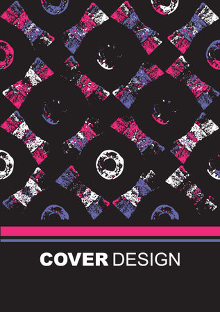 Abstract colorful notebook or book cover design. hand drawn texture. vector illustration.のイラスト素材