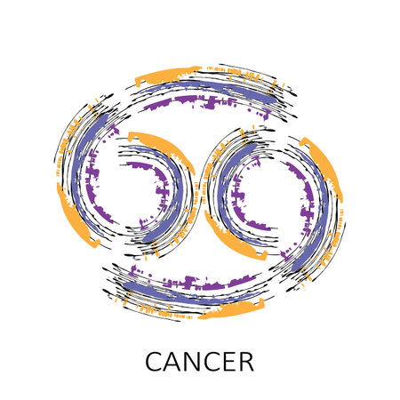 Zodiac sign Cancer isolated on white background. Zodiac constellation. Design element for horoscope and astrological forecast. Vector illustration.のイラスト素材