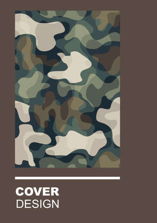 Abstract colorful notebook or book cover design. Camouflage pattern. vector illustration.のイラスト素材