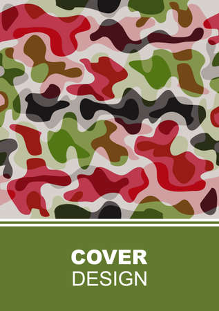 Abstract colorful notebook or book cover design. Camouflage pattern. vector illustration.のイラスト素材