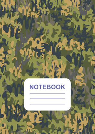 Abstract colorful notebook or book cover design. Camouflage pattern. vector illustration.のイラスト素材
