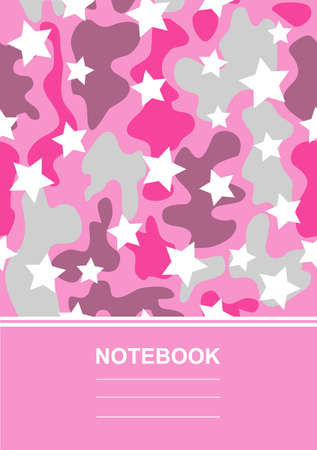 Abstract colorful notebook or book cover design. Pink woman camo pattern. vector illustration.のイラスト素材