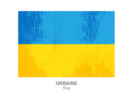 Flag of Ukraine isolated on white background. hand drawn style. vector illustration. Design element for banner, leaflet, booklet.のイラスト素材