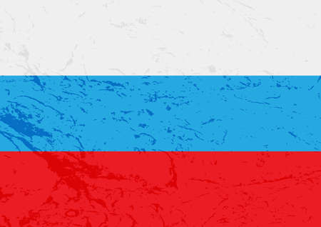 Flag of Russia isolated on white background. hand drawn style. vector illustration. Design element for banner, leaflet, booklet.のイラスト素材