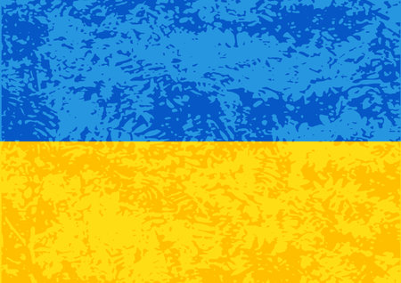 Flag of Ukraine isolated on white background. hand drawn style. vector illustration. Design element for banner, leaflet, booklet.のイラスト素材