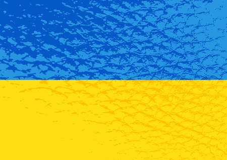 Flag of Ukraine isolated on white background. hand drawn style. vector illustration. Design element for banner, leaflet, booklet.のイラスト素材